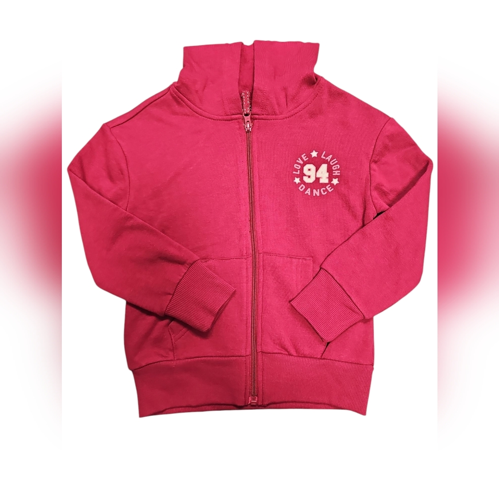 George Girl's Pink Zip-Up Hoodie Size XS (4-5)